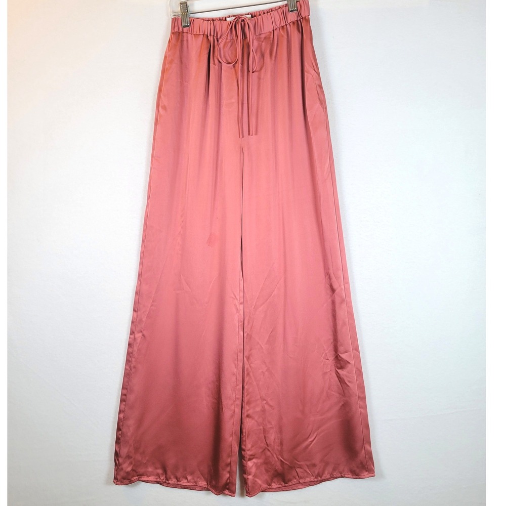 Rosetta Getty Womens Wide Leg Pull-on Pants Size XS Pink Boho Beachy Minimalist